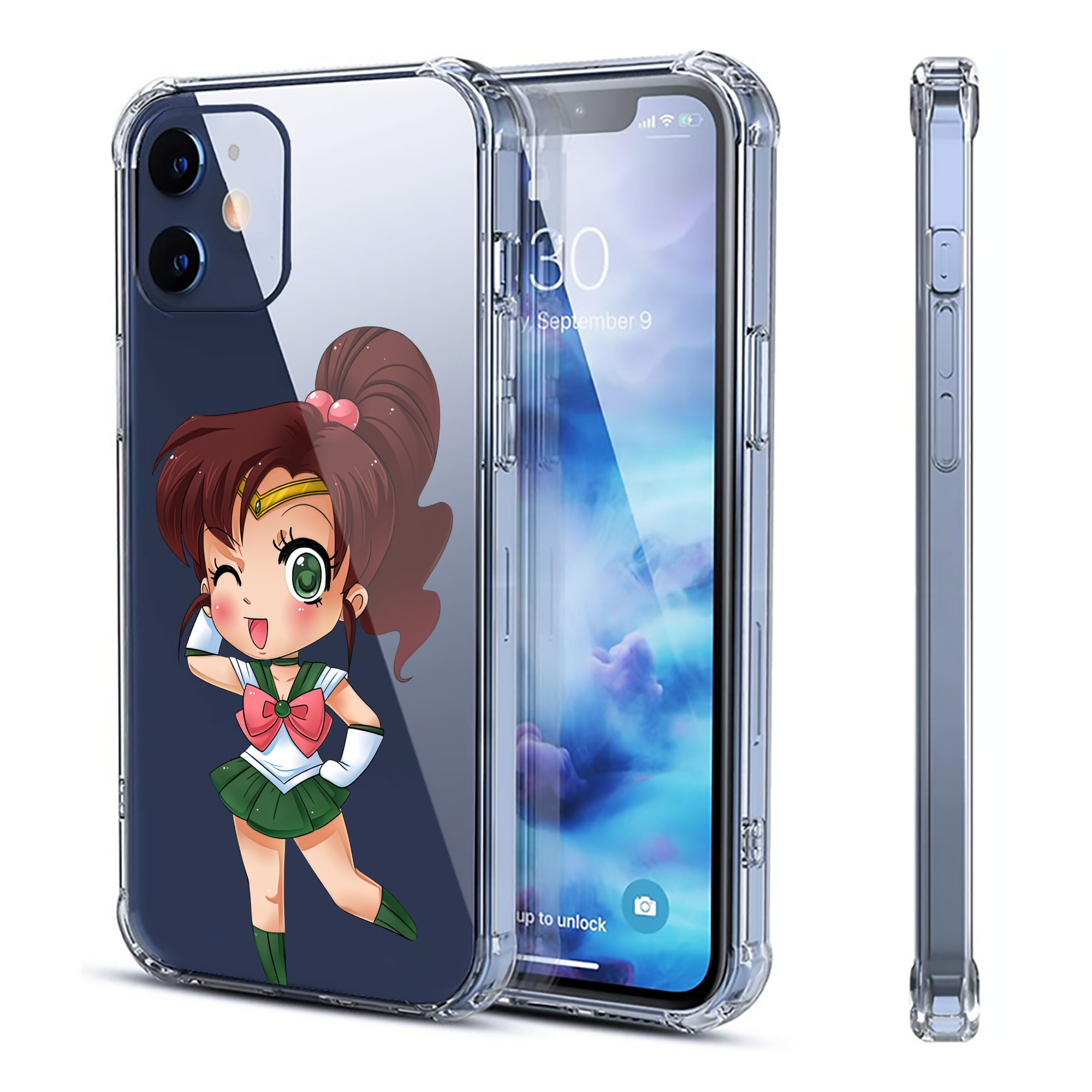 （画像用） 美少女戦士セーラームーン 木野 まこと きの まこと Sailor Moon Kino Makoto （セーラージュピター；Sailor Jupiter） 【iPhone 12シリーズ対応】透明スマホケース（クリアソフトケース）